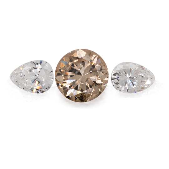 Diamant im Set - weiß/braun, SI 2, rund & trillion, Nr. SET99042