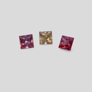 Sapphire set - multicolored, square, 2.3x2.3 mm, 0.28 cts, No. SET99061