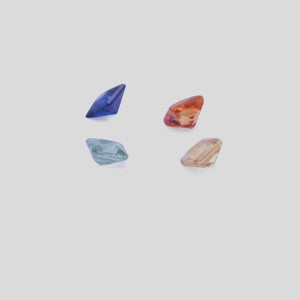 Sapphire set - multicolor, square, 2.3x2.3 mm, 0.37 cts, No. SET99062