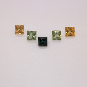 Saphir Set - bunt, rechteck, 2,3x2,3 mm, 0,49 cts, Nr. SET99063