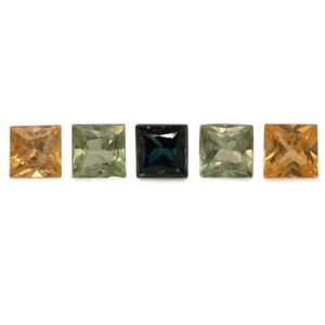 Saphir Set - bunt, rechteck, 2,3x2,3 mm, 0,49 cts, Nr. SET99063