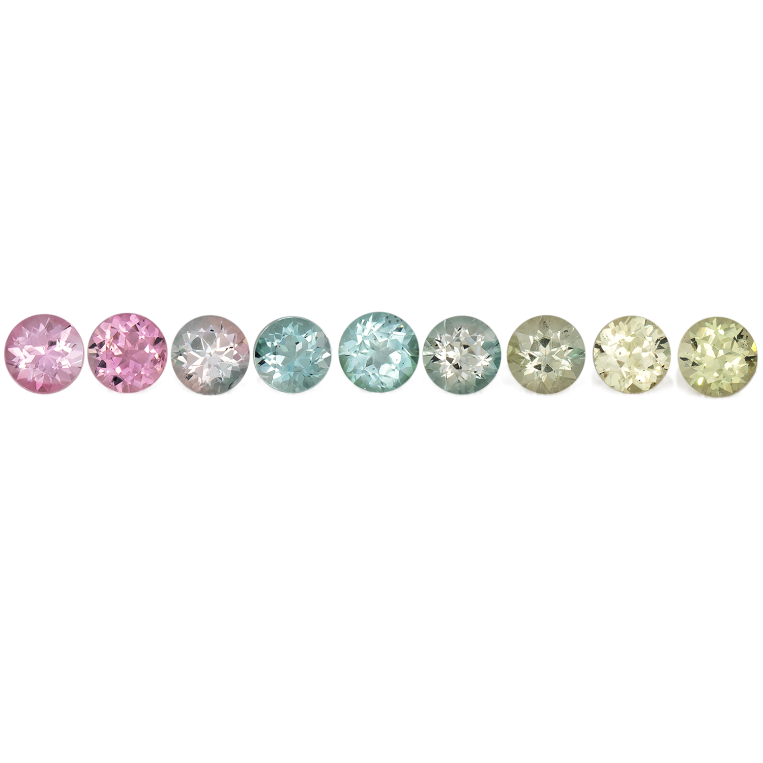 Pastel Set - multicolor, round, 6x6 mm, 7.40 cts, No. SET99069