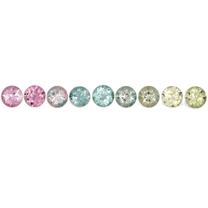 Pastel Set - multicolor, round, 6x6 mm, 7.40 cts, No. SET99069