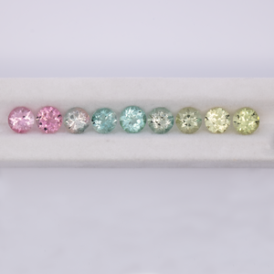 Pastel Set - multicolor, round, 6x6 mm, 7.40 cts, No. SET99069