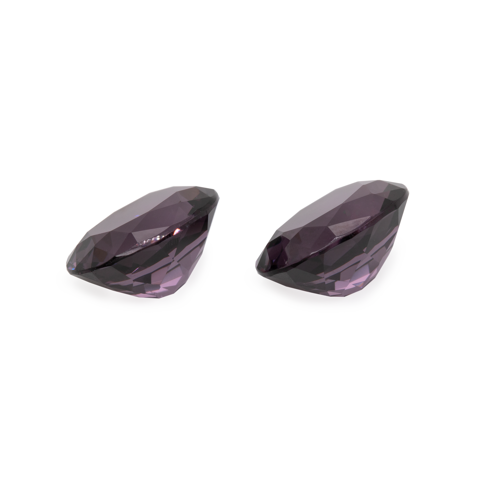 Spinell Paar - lila/grau, oval, 10x8 mm, 6,28 cts, Nr. SP30001