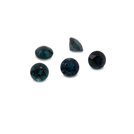 Tourmaline - dark blue, round, 1.5x1.5 mm, approx. 0.01 cts, No. TR101801