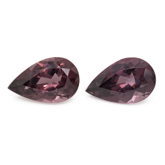 Spinell Paar - lila, birnform, 12x7.6 mm, 5.86 cts, Nr. SP90048