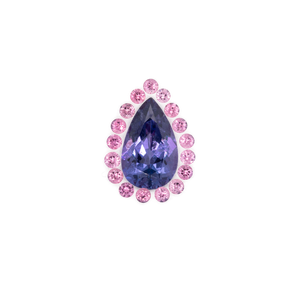 Tanzanite & Spinel Set - blue & pink, pearshape & round, No. SET99030