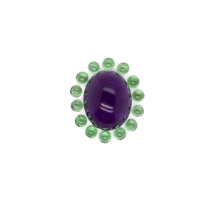 Amethyst & Tsavorite Set - purple & green, oval & round, No. SET99027