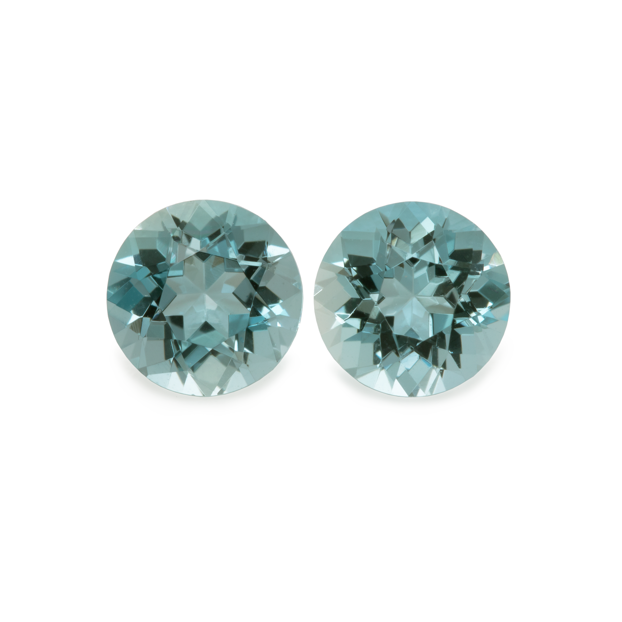 Tourmaline Pair - blue/green, round, 5x5 mm, 0.86 cts, No. TR10116