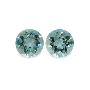 Tourmaline Pair - blue/green, round, 5x5 mm, 0.86 cts, No. TR10116
