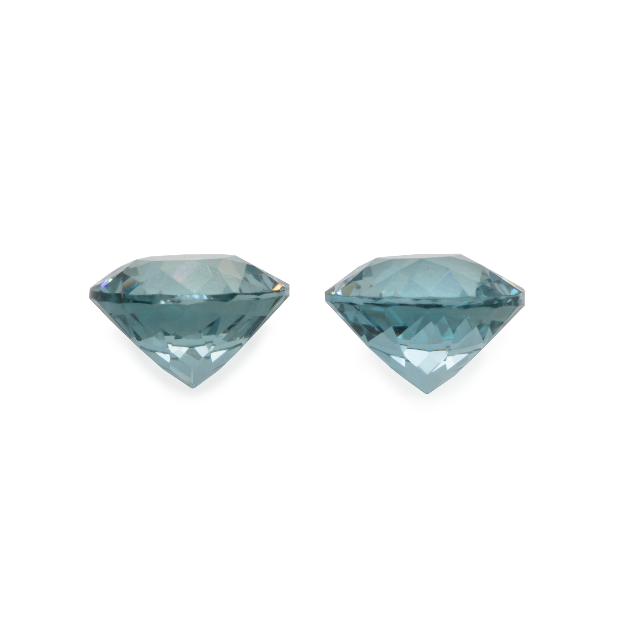 Tourmaline Pair - blue/green, round, 5x5 mm, 0.86 cts, No. TR10116