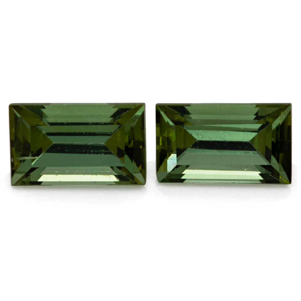 Tourmaline Pair - green, square, 5x3 mm, 0.57 cts, No. TR10184