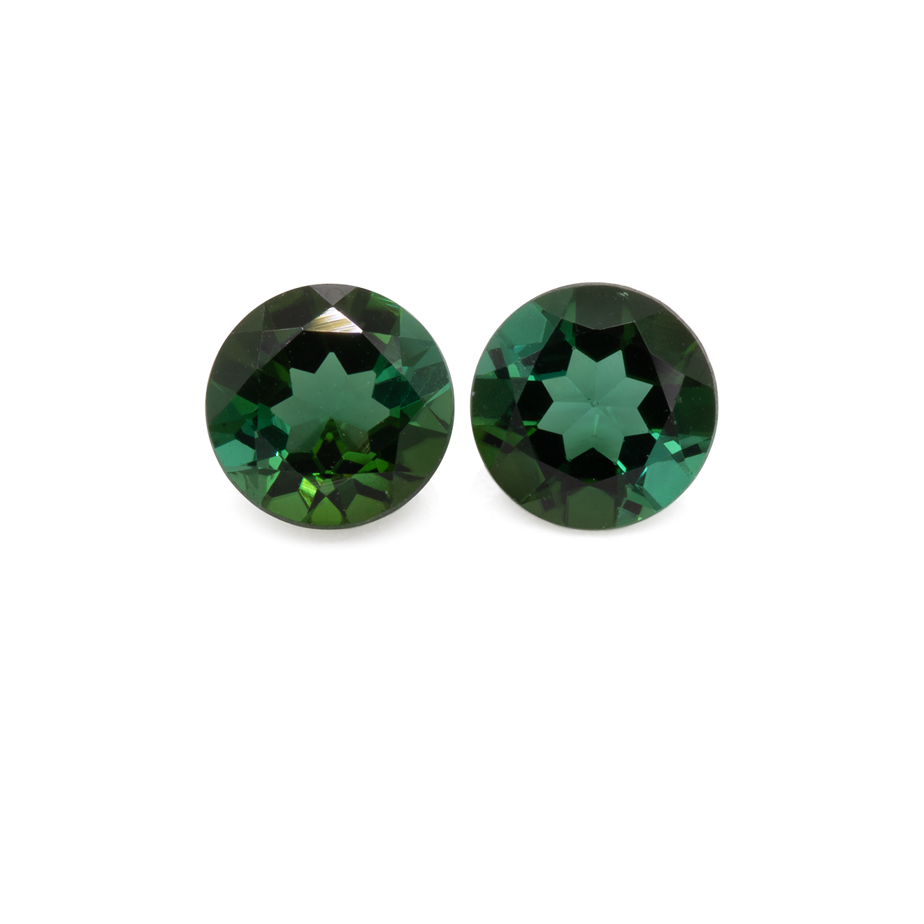 Turmalin Paar - grün, rund, 6,1x6,1 mm, 1,60 cts, Nr. TR10185
