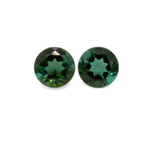 Turmalin Paar - grün, rund, 6,1x6,1 mm, 1,60 cts, Nr. TR10185