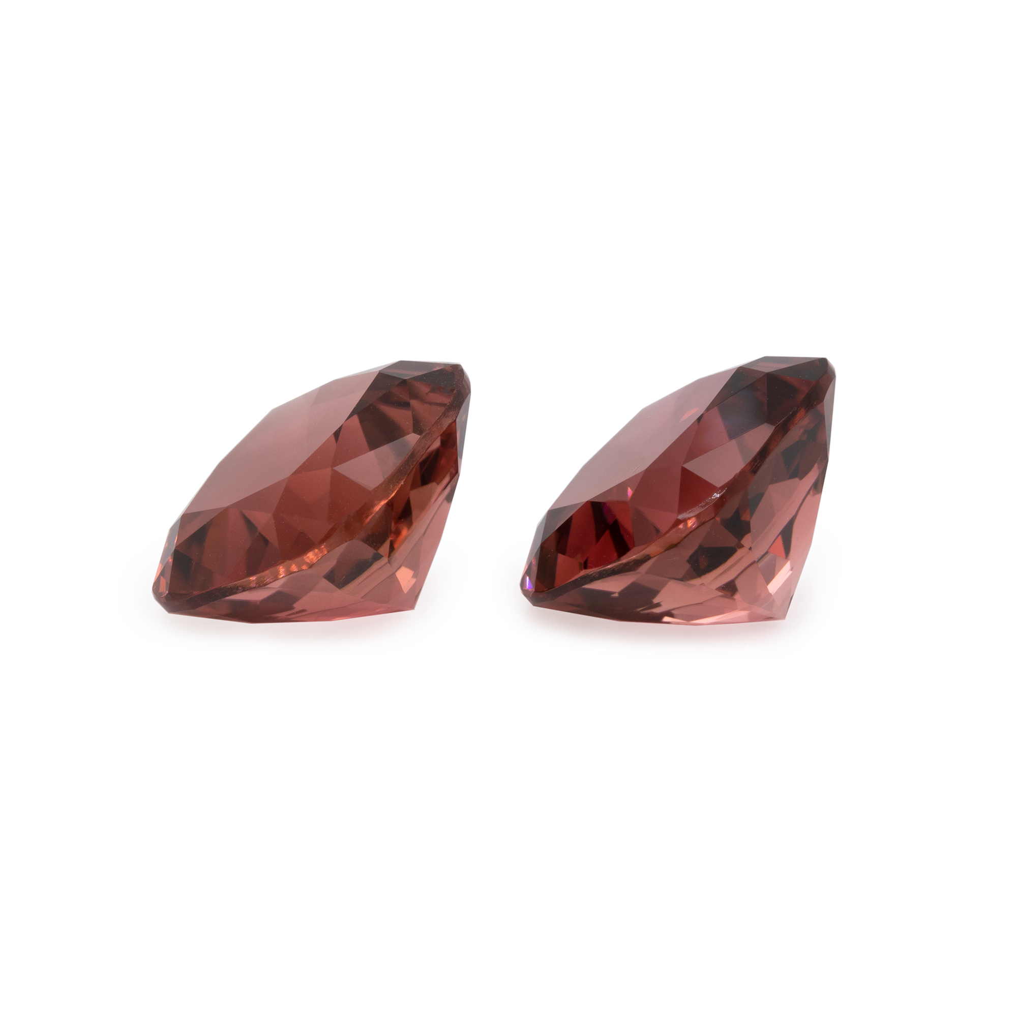 Turmalin Paar - rot, antik, 11,8x11,8 mm, 13,81 cts, Nr. TR99001