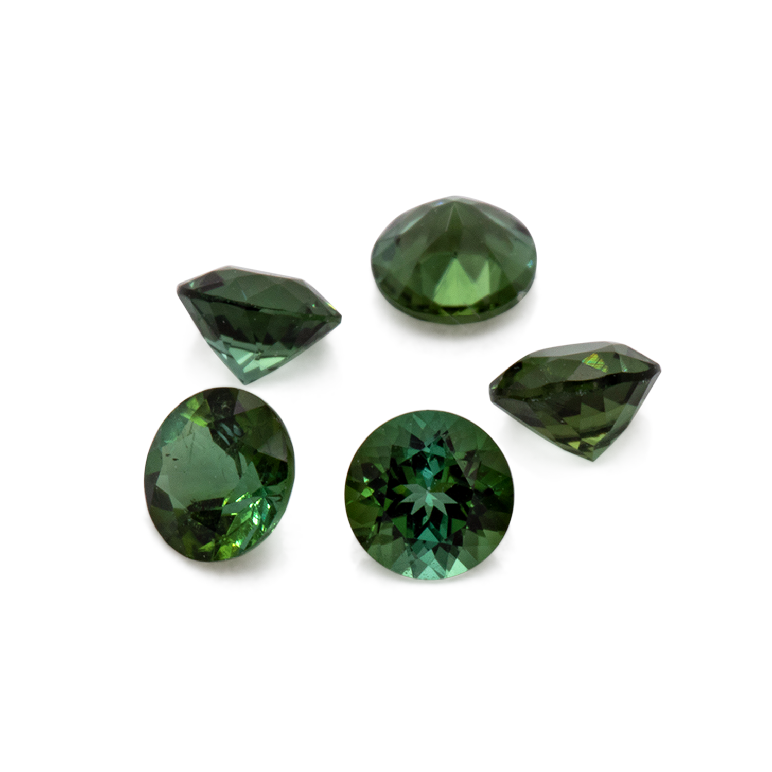 Turmalin - grün, rund, 3x3 mm, 0.10 - 0.12 cts, Nr. TR991046