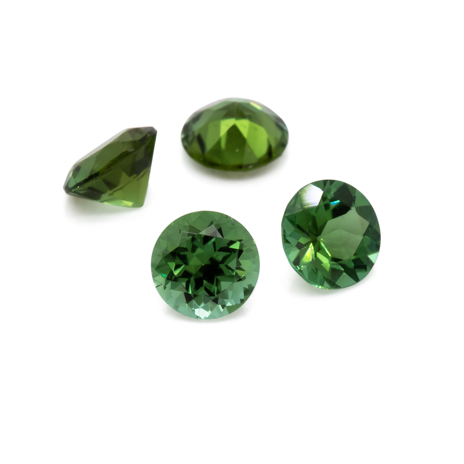 Tourmaline - green, round, 4x4 mm, 0.21 - 0.27 cts, No. TR991047