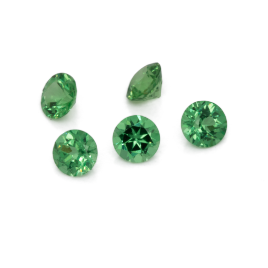 Tsavorit - grün, rund, 2x2 mm, 0,033-0,045 cts, Nr. TS28001