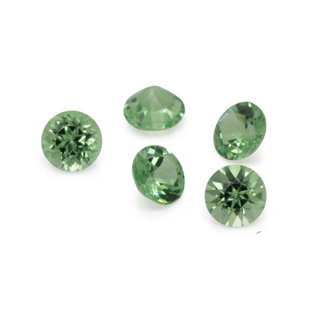 Tsavorite - green, round, 2x2 mm, 0.033-0.045 cts, No. TS29001