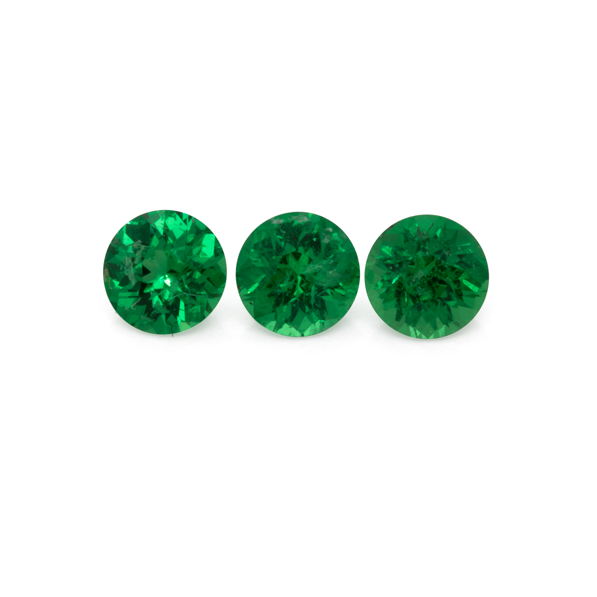 Tsavorite - green, round, 2.5x2.5 mm, 0.060-0.079 cts, No. TS32001
