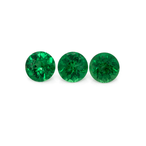Tsavorite - green, round, 2.5x2.5 mm, 0.060-0.079 cts, No. TS32001