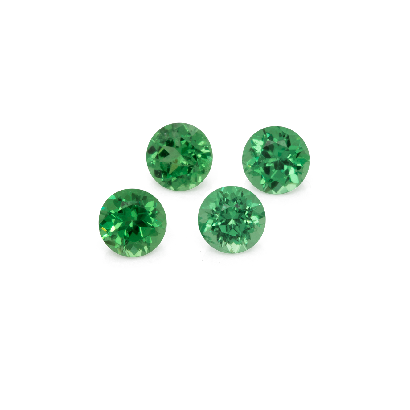 Tsavorite - green, round, 2.5x2.5 mm, 0.060-0.079 cts, No. TS32003