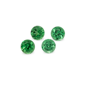 Tsavorite - green, round, 2.5x2.5 mm, 0.060-0.079 cts, No. TS32003