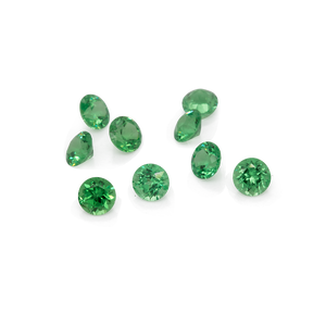 Tsavorite - green, round, 2.5x2.5 mm, 0.060-0.079 cts, No. TS32003
