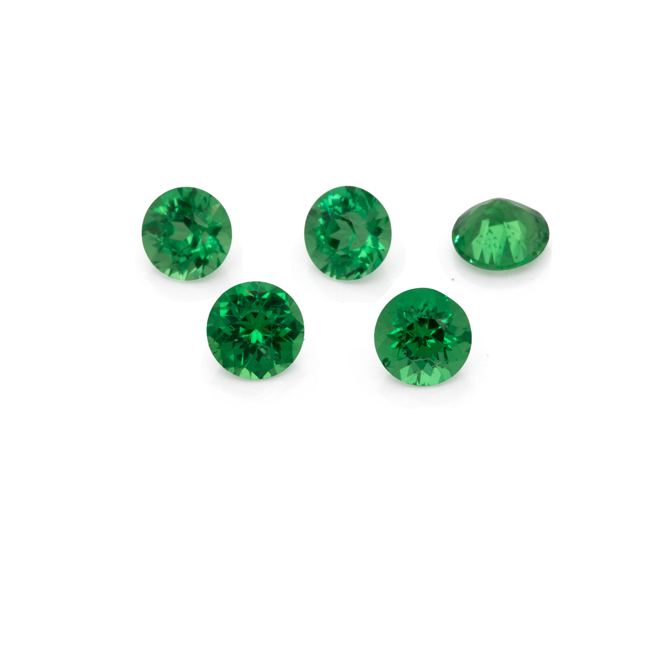 Tsavorite - green, round, 2.5x2.5 mm, 0.060-0.079 cts, No. TS32004