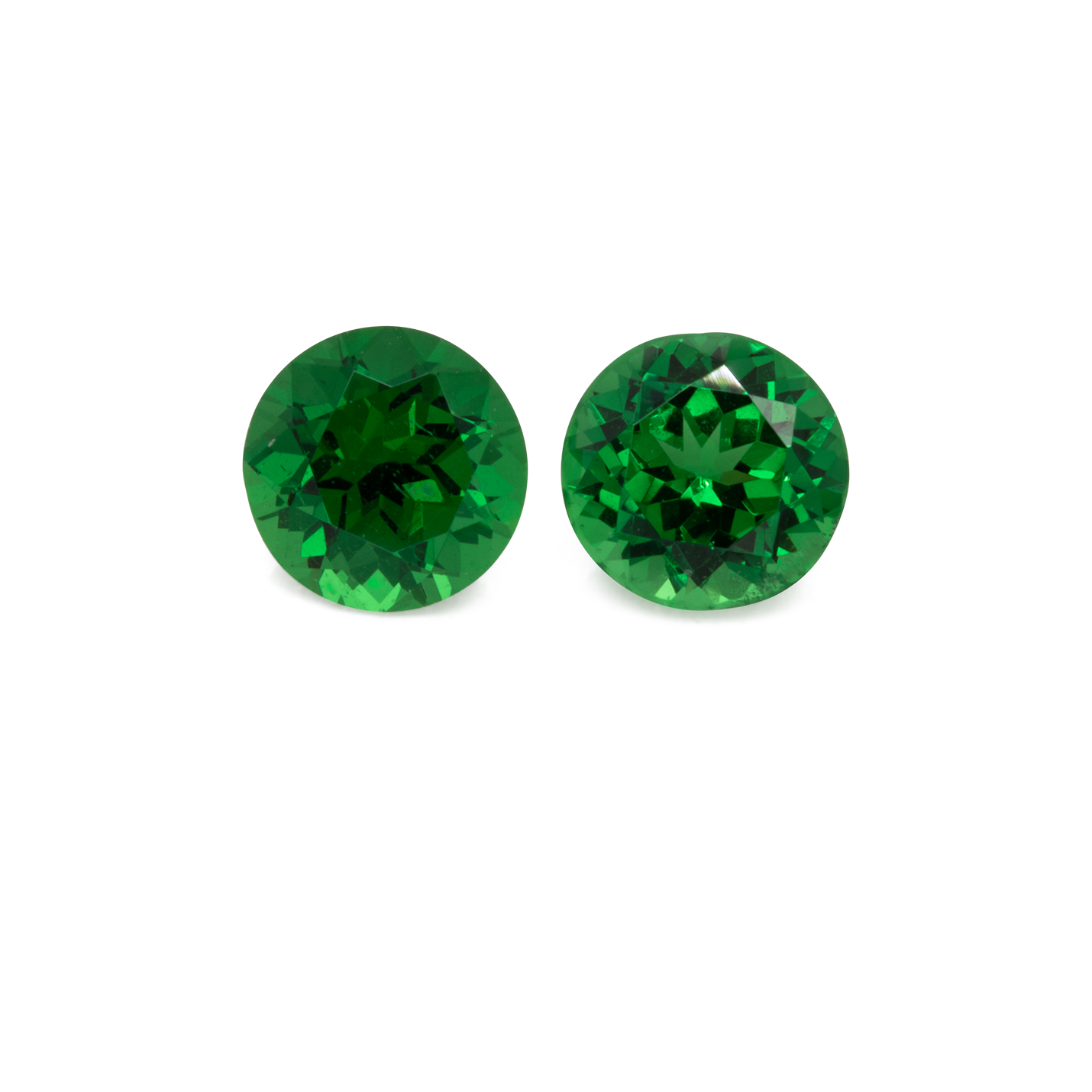 Tsavorite Pair - green, round, 4x4 mm, 0.56 cts, No. TS52001