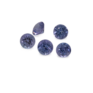 Tanzanite - AA, round, 2.5x2.5 mm, 0.063-0.075 cts, No. TZ35002