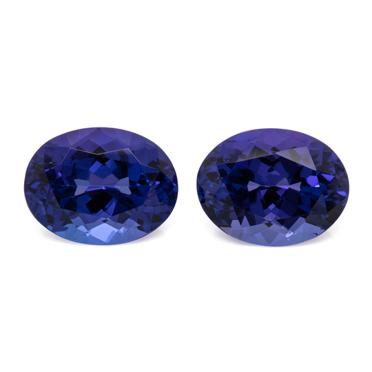 Tansanit Paar - AAA, oval, 11x9 mm, 7.53 cts, Nr. TZ99019