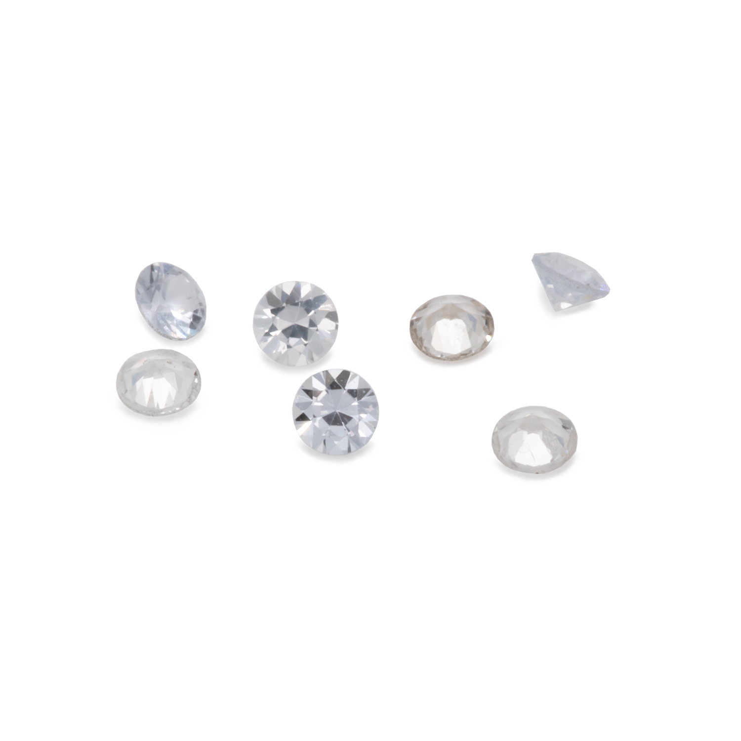 Saphir - weiß, rund, 1,5x1,5 mm, ca. 0,016 cts, Nr. XSR11103