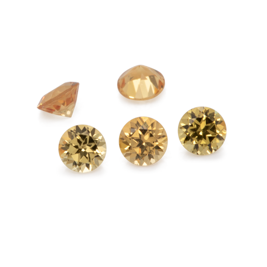 Saphir - gelb, rund, 1,5x1,5 mm, ca. 0,016 cts, Nr. XSR11105