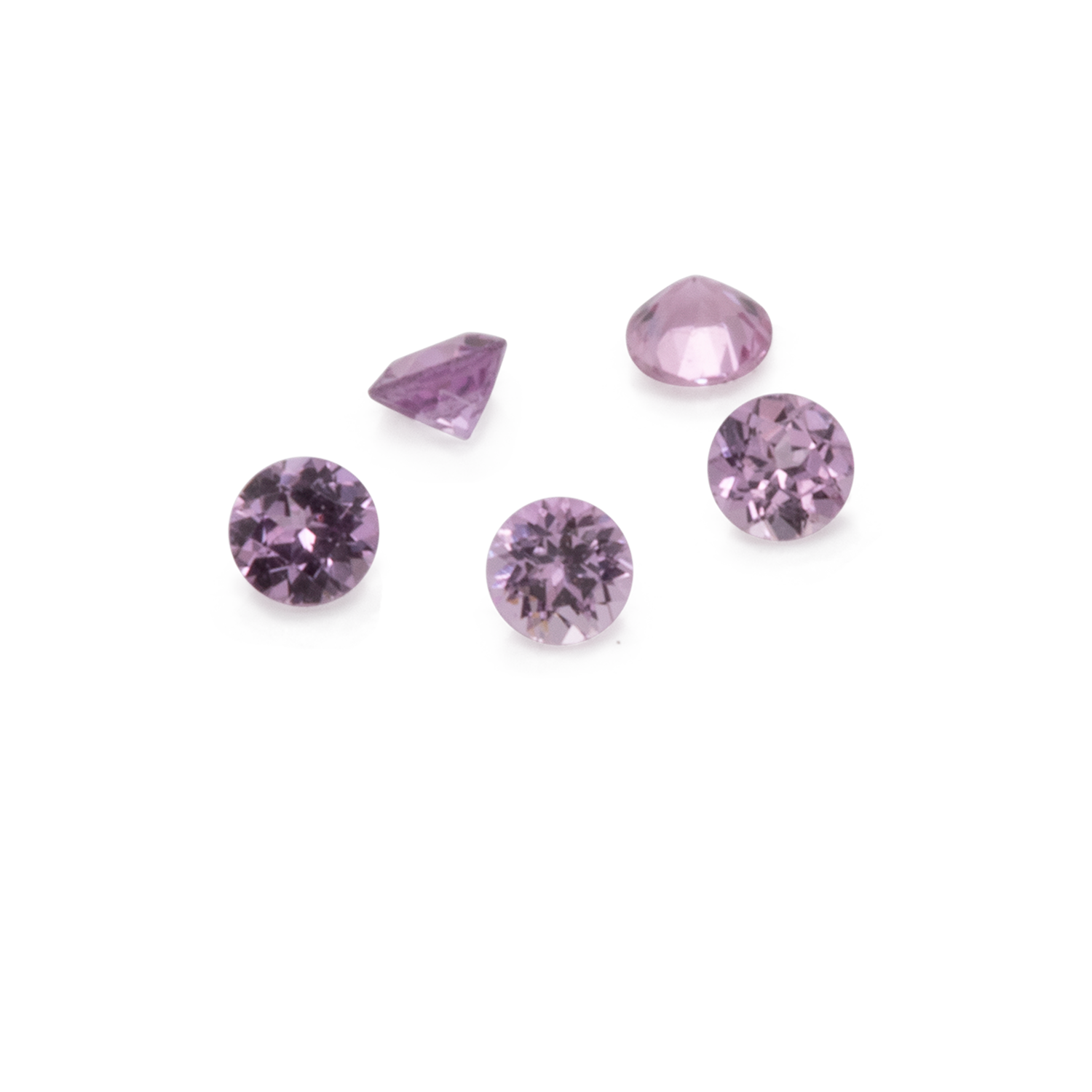 Sapphire - pink, round, 1x1 mm, approx. 0.005 cts, No. XSR11113