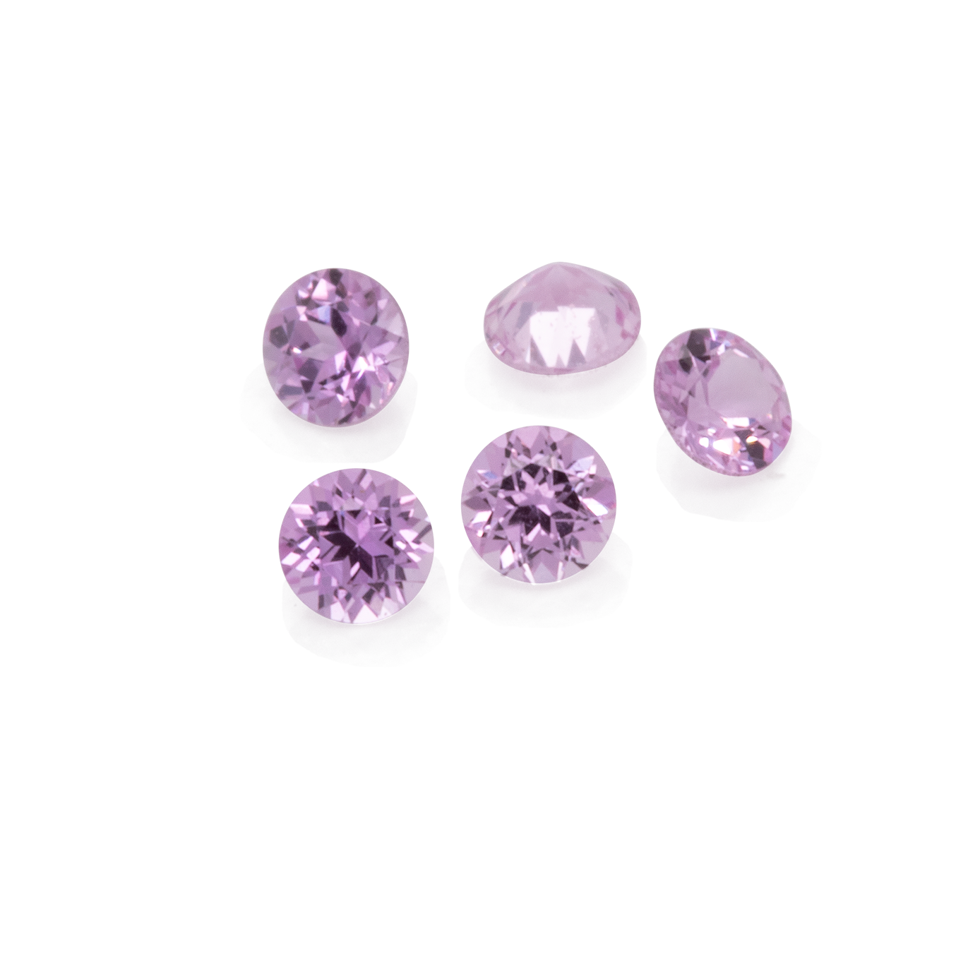 Sapphire - pink, round, 1.5x1.5 mm, approx. 0.016 cts, No. XSR11114