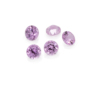 Sapphire - pink, round, 1.5x1.5 mm, approx. 0.016 cts, No. XSR11114