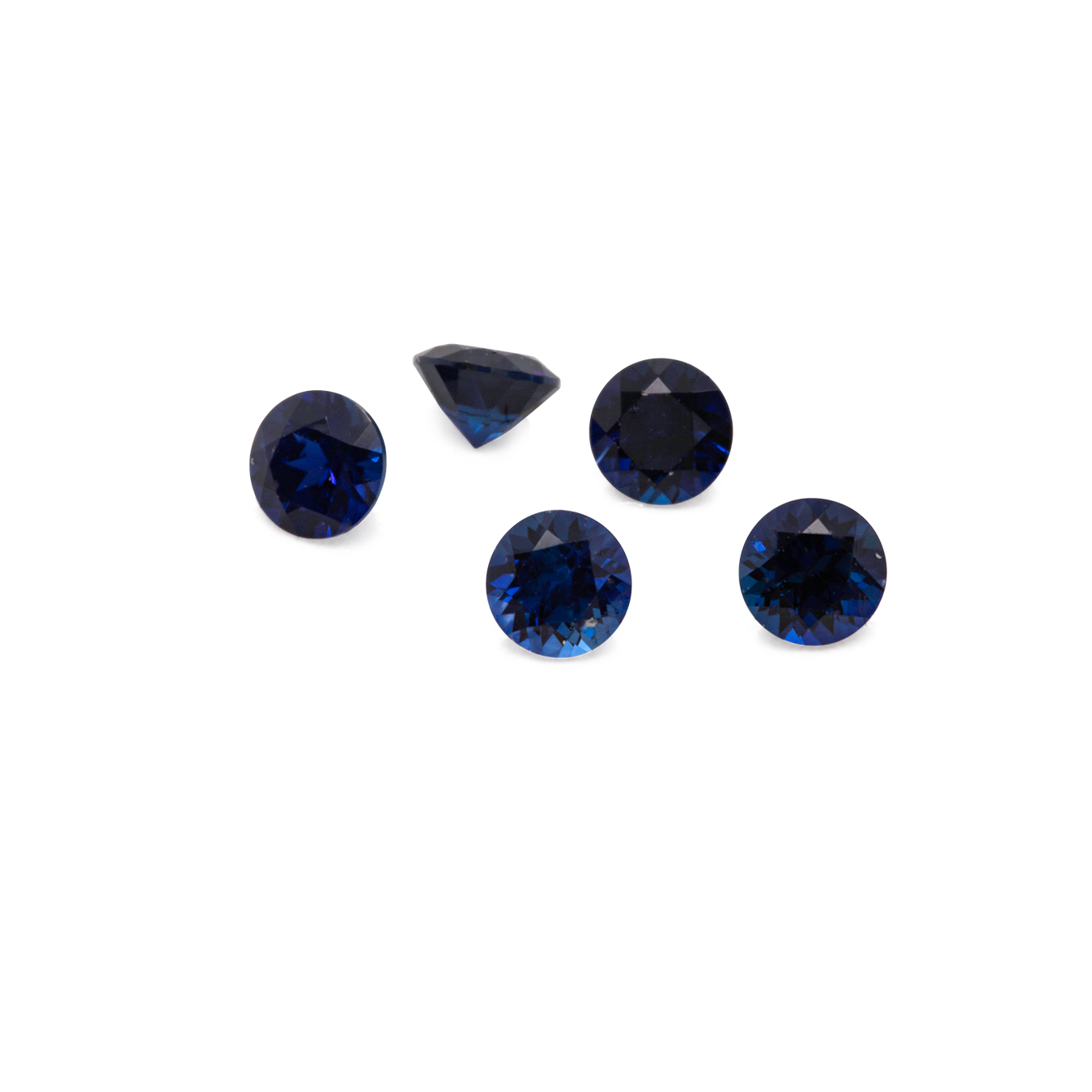 Sapphire - dark blue, round, 2x2 mm, approx. 0.04 cts, No. XSR11125