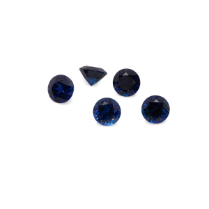 Sapphire - dark blue, round, 2x2 mm, approx. 0.04 cts, No. XSR11125