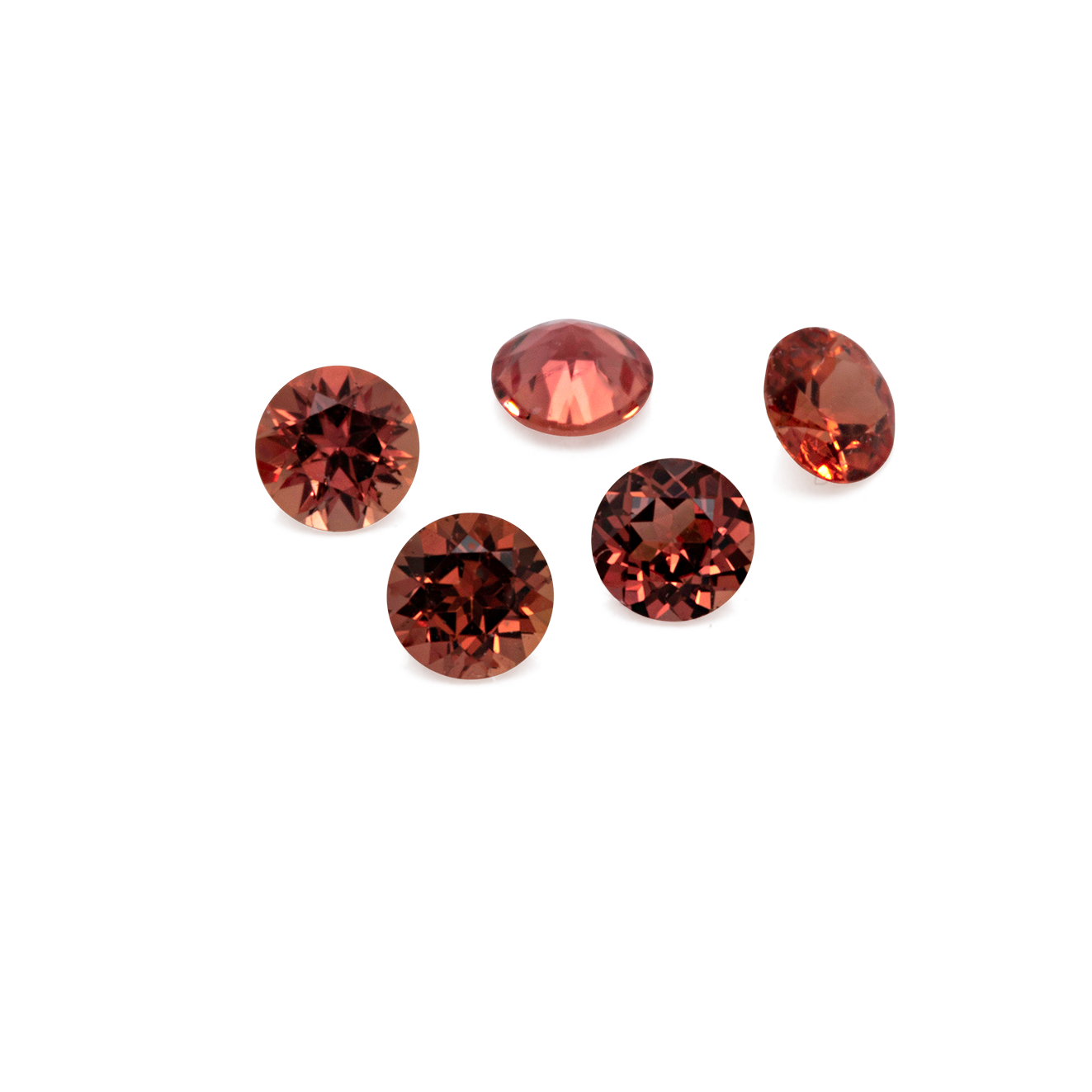 Sapphire - orange, round, 2x2 mm, approx. 0.04 cts, No. XSR11127