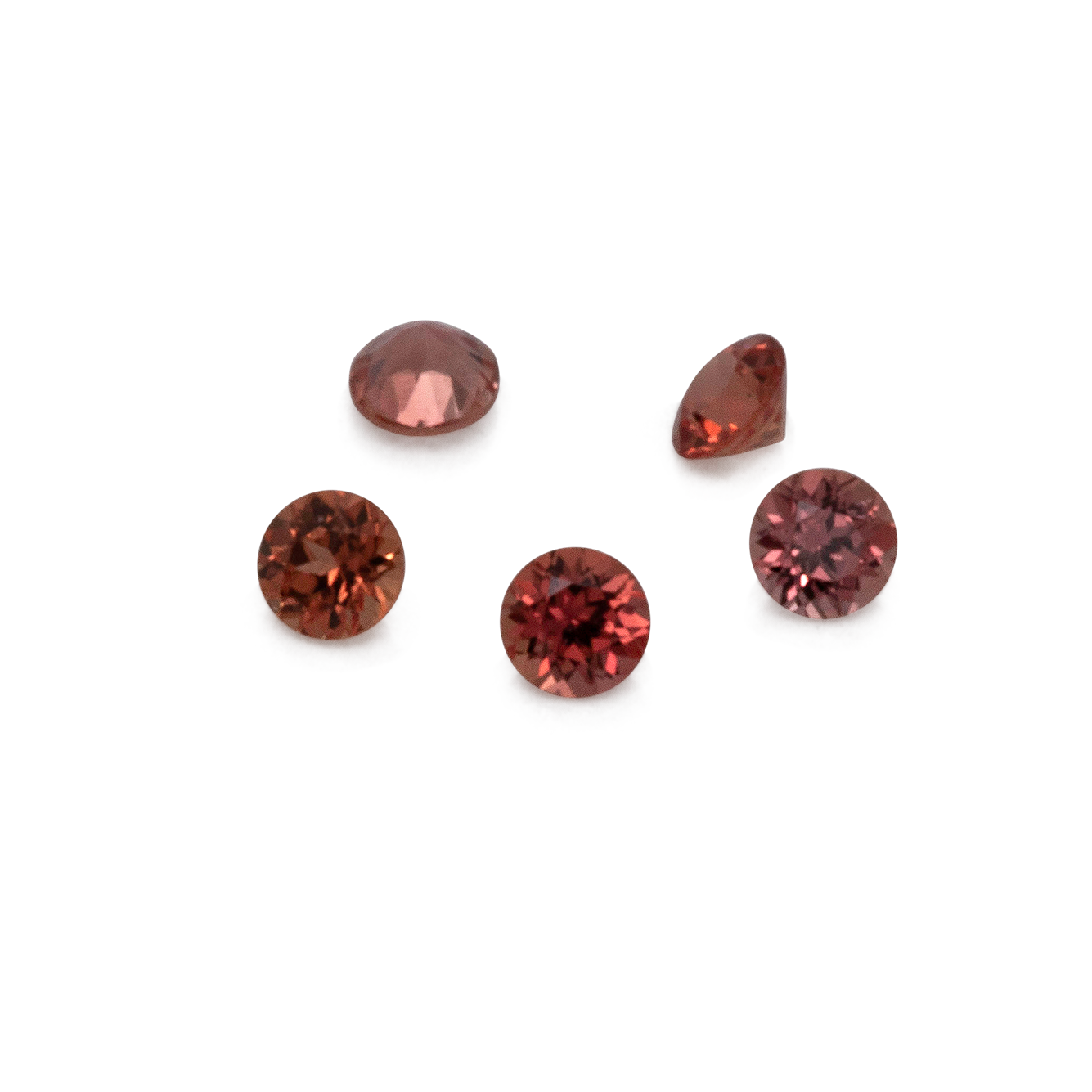 Saphir - orange/rot, rund, 1x1 mm, ca. 0,005 cts, Nr. XSR11147