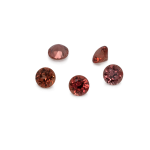 Sapphire - orange/red, round, 1x1 mm, approx. 0.005 cts, No. XSR11147