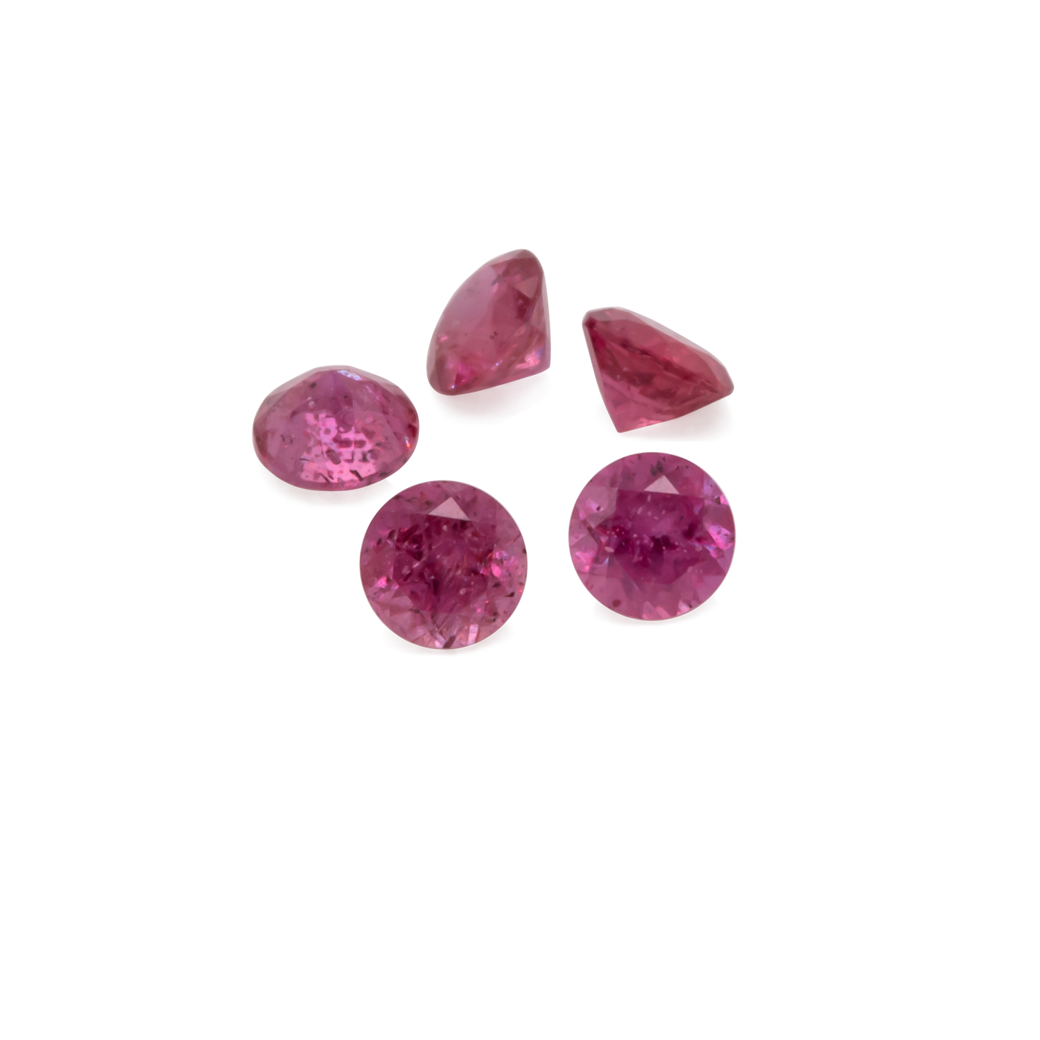 Sapphire - pink, round, 2x2 mm, approx. 0.04 cts, No. XSR11156