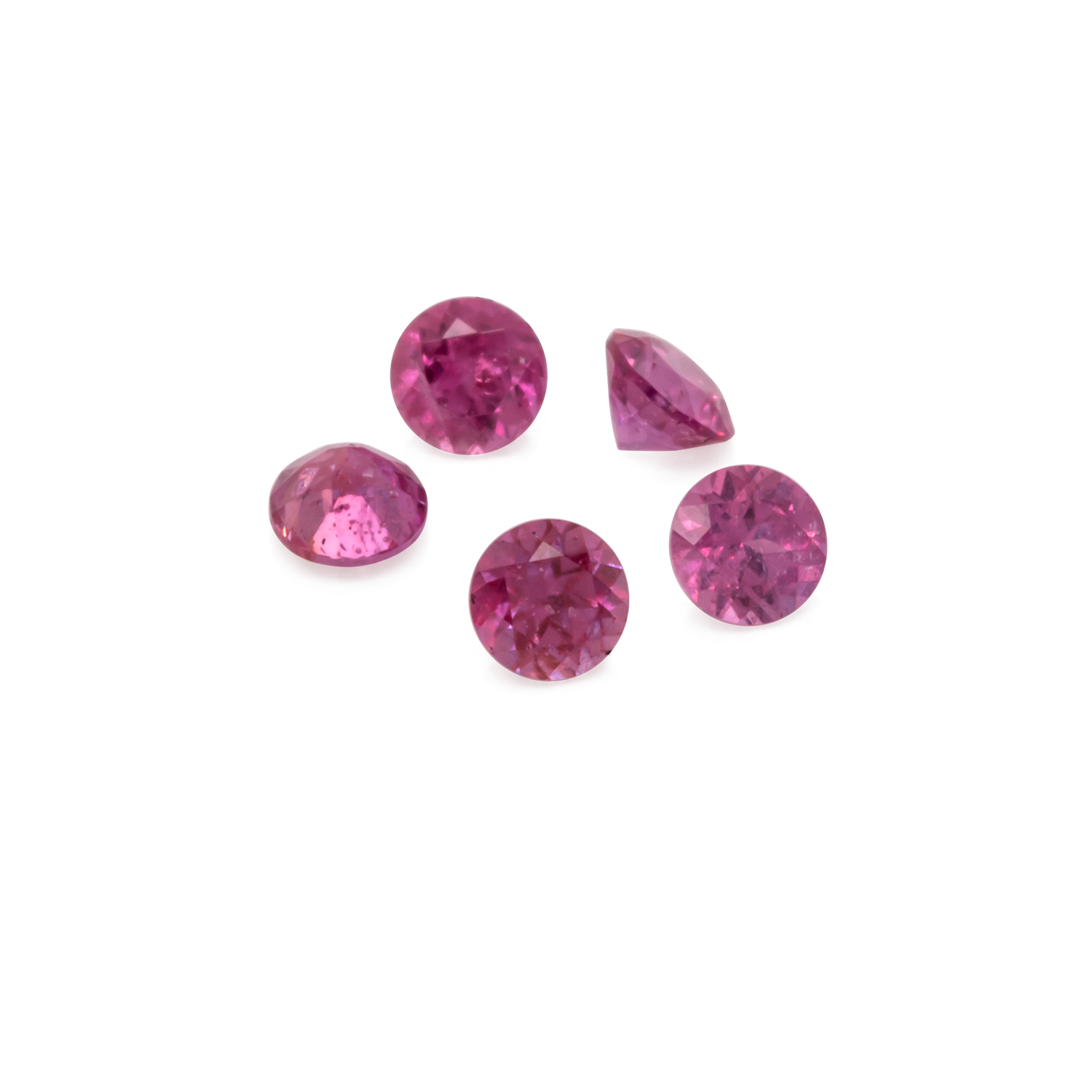 Sapphire - red/pink, round, 2x2 mm, approx. 0.04 cts, No. XSR11159