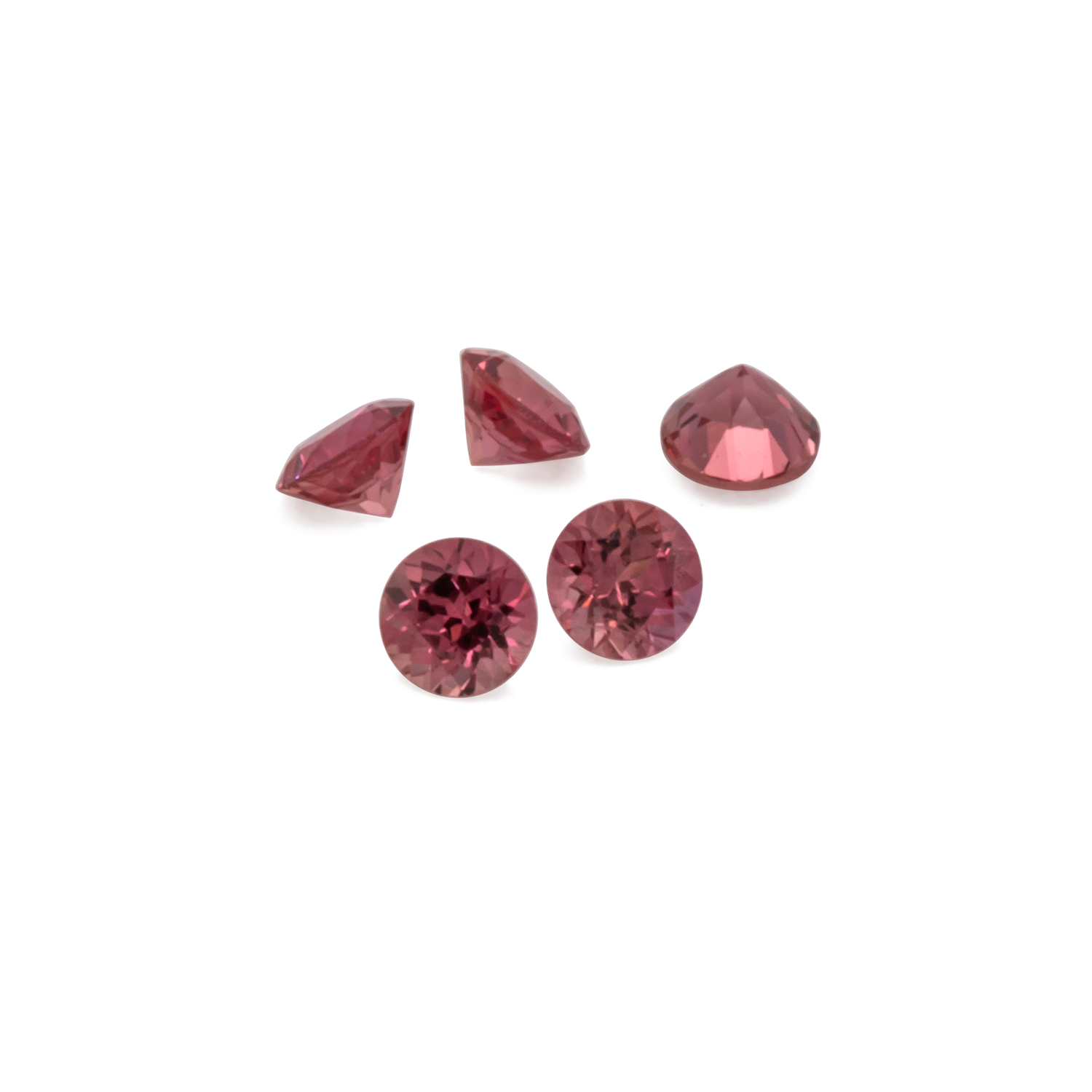 Sapphire - red, round, 1.5x1.5 mm, approx. 0.02 cts, No. XSR11163