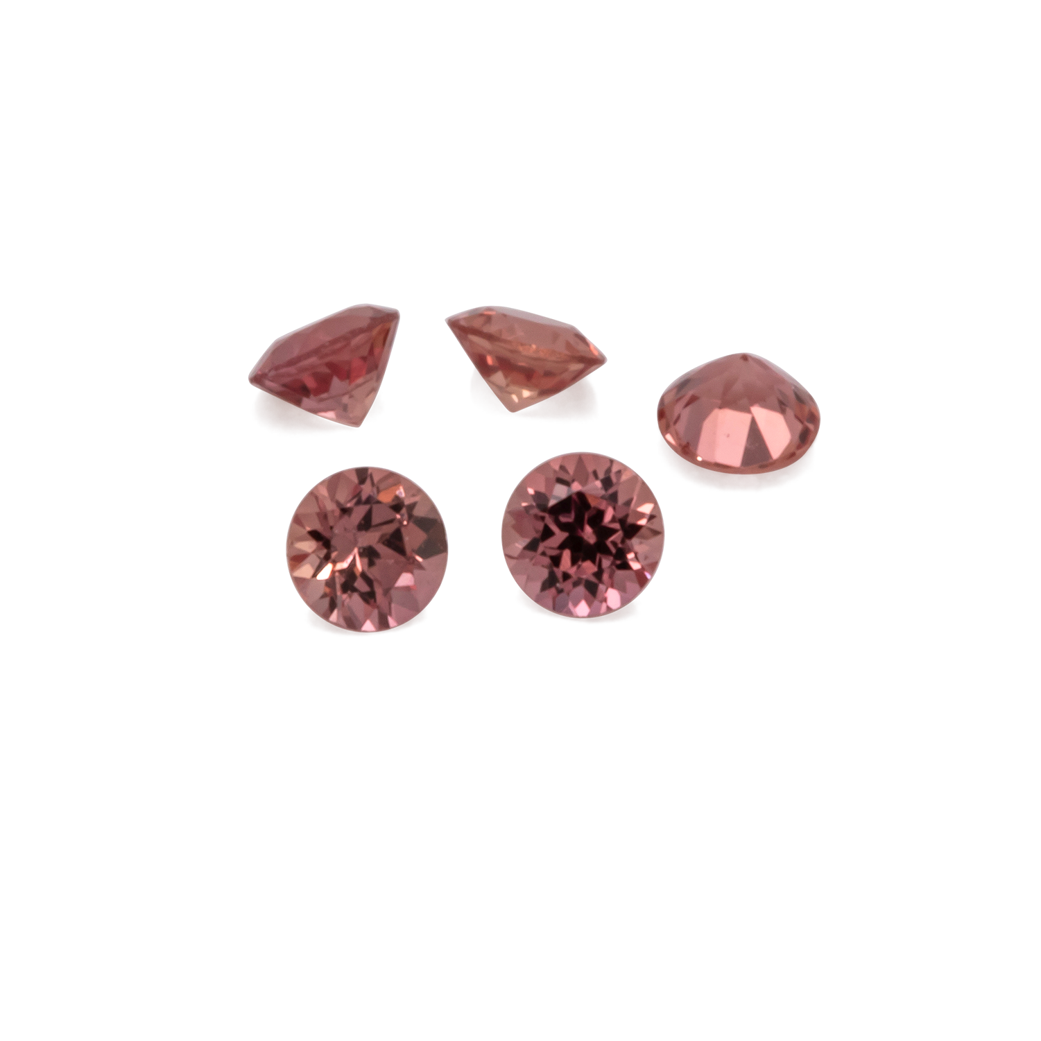 Sapphire - orange/red, round, 1.5x1.5 mm, approx. 0.02 cts, No. XSR11165