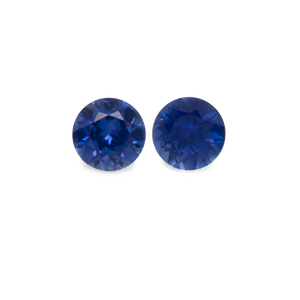 Sapphire - dark blue, round, 2x2 mm, approx. 0.04 cts, No. XSR11169