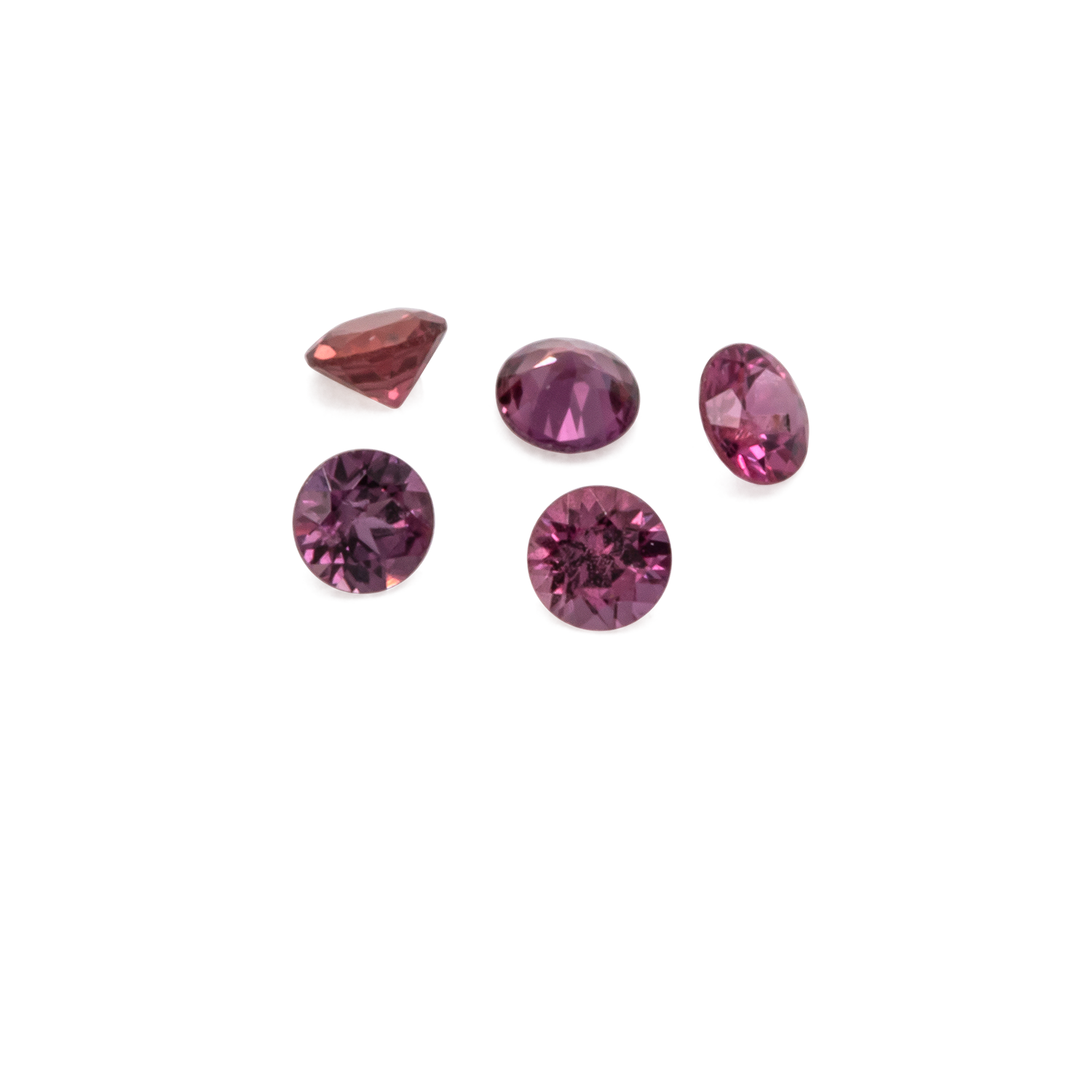 Sapphire - red, round, 1.5x1.5 mm, approx. 0.02 cts, No. XSR11176