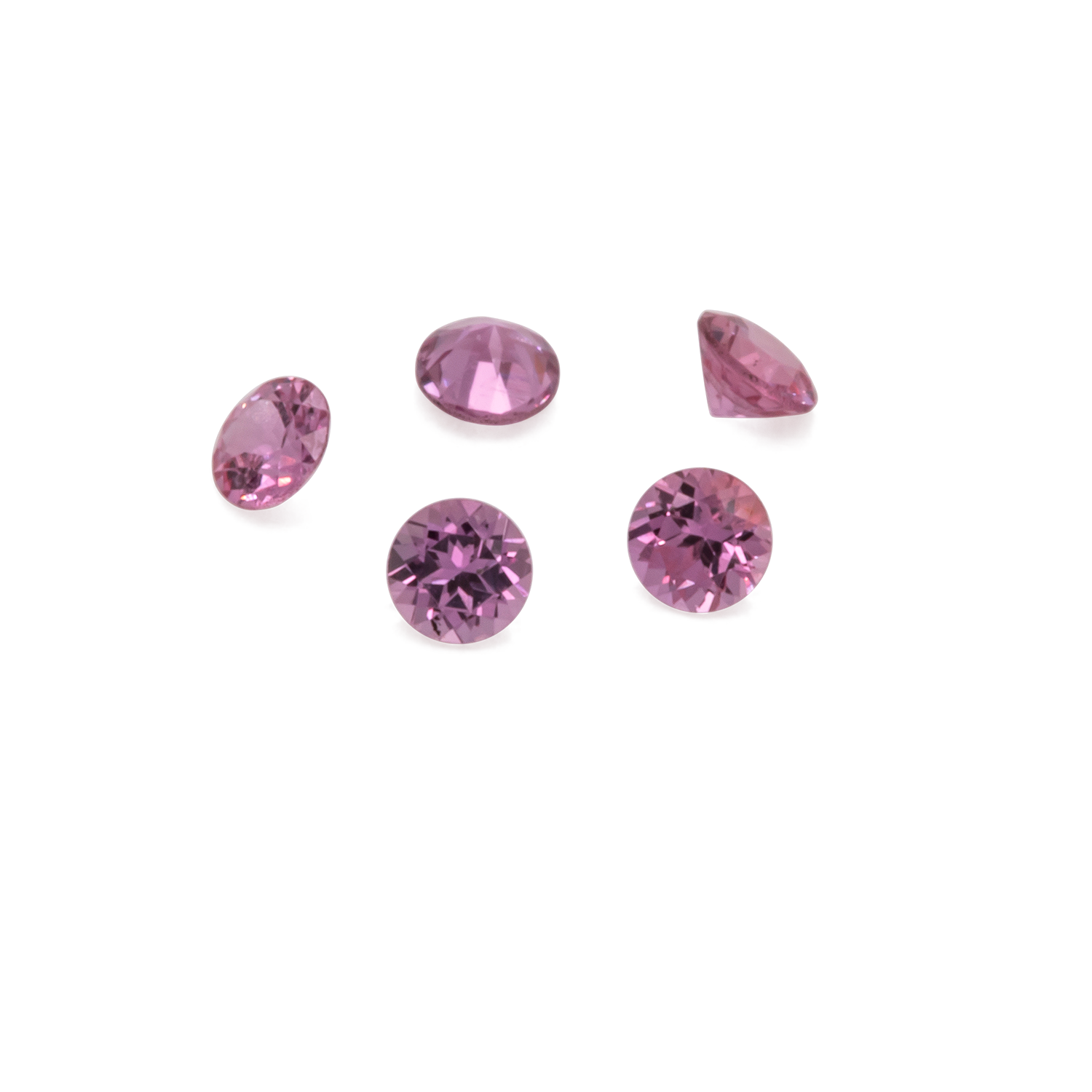 Sapphire - pink, round, 1.5x1.5 mm, approx. 0.02 cts, No. XSR11179